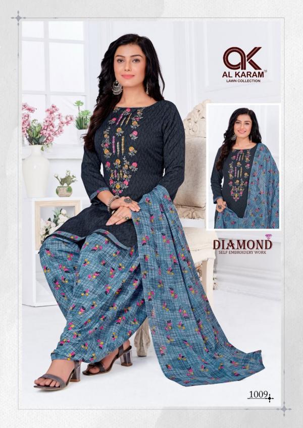 Al Karam Diamond Vol-1 Cotton Designer Pakistani Dress Material